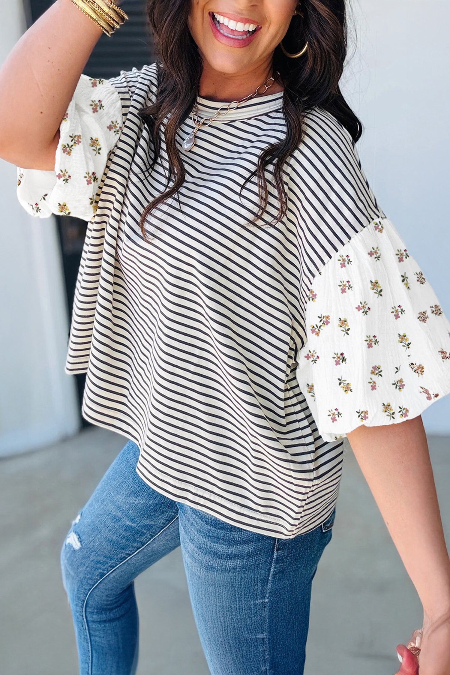 Mixed in Bloom Patchwork Blouse