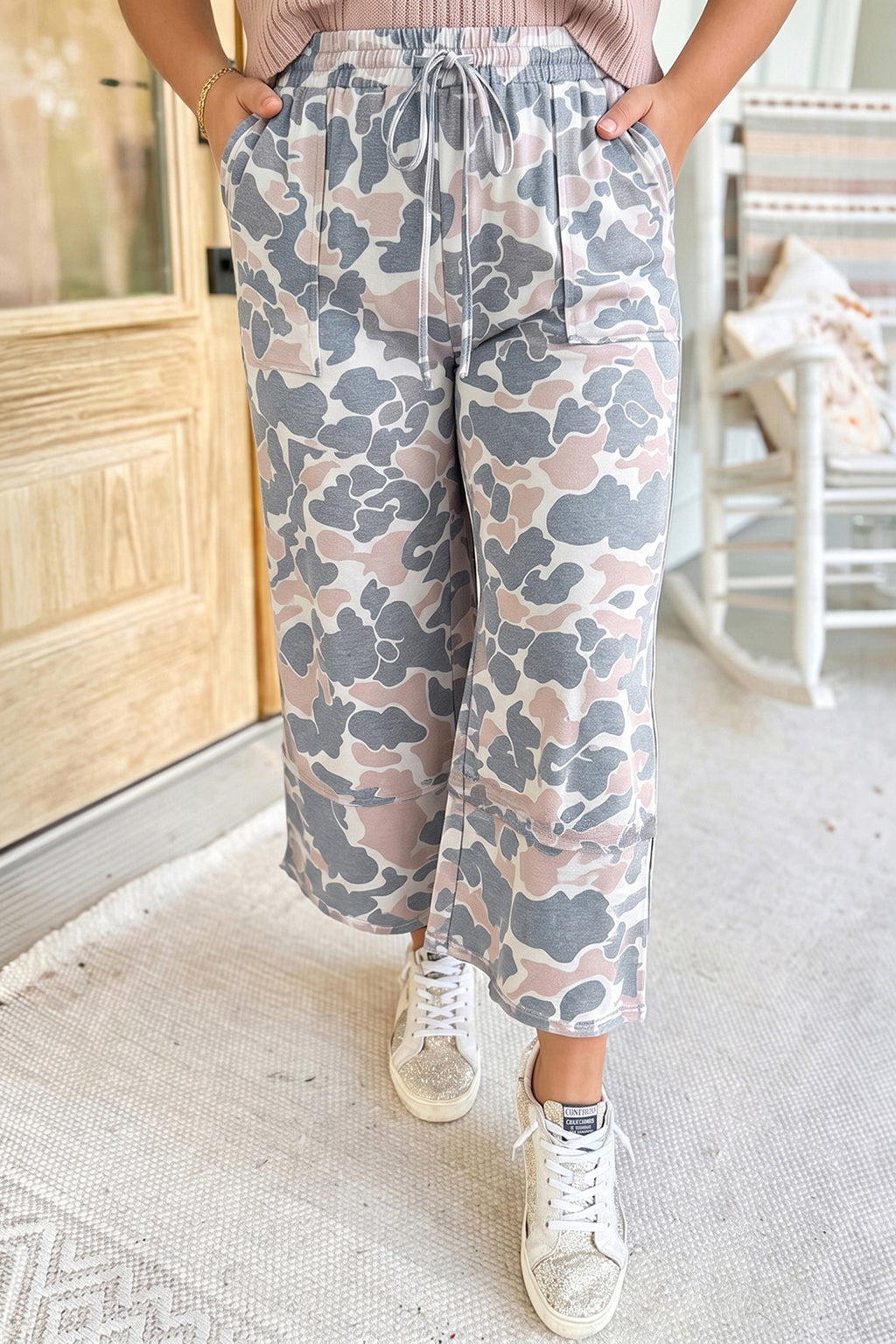 Khaki Camo Ankle Pants