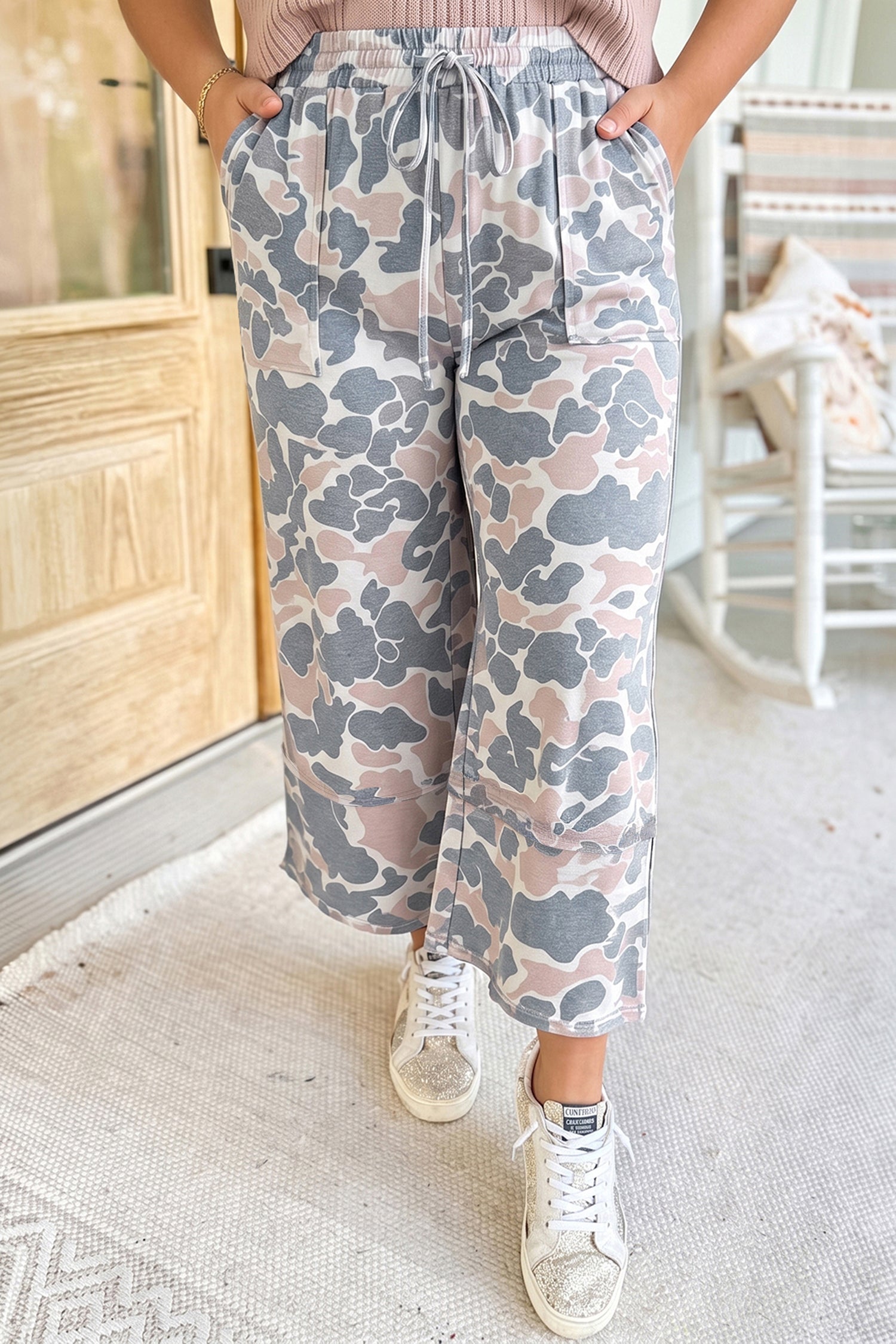 Khaki Camo Ankle Pants