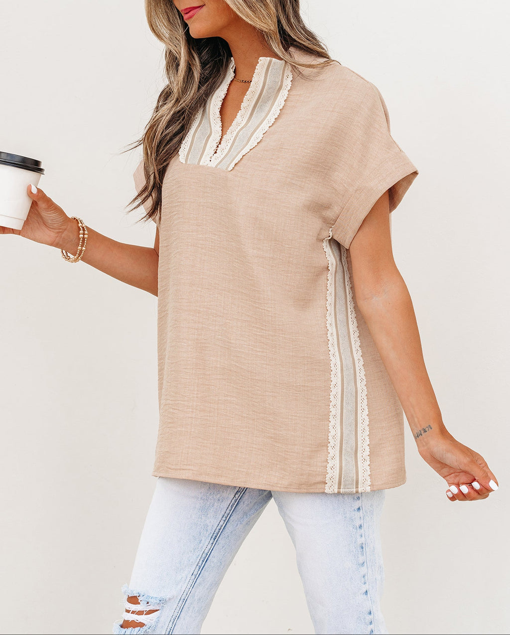Beau Blue Crochet Lace Blouse