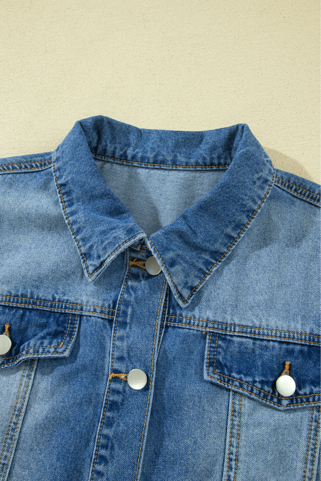 Ruffle Sleeve Denim Jacket
