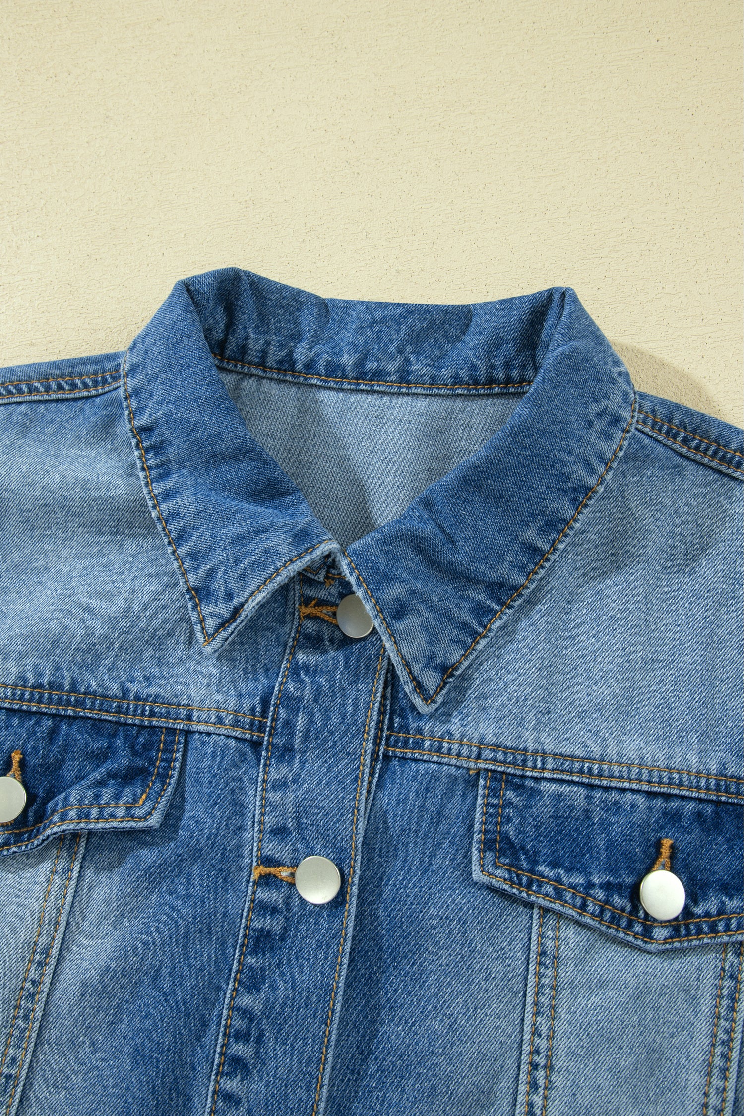 Ruffle Sleeve Denim Jacket
