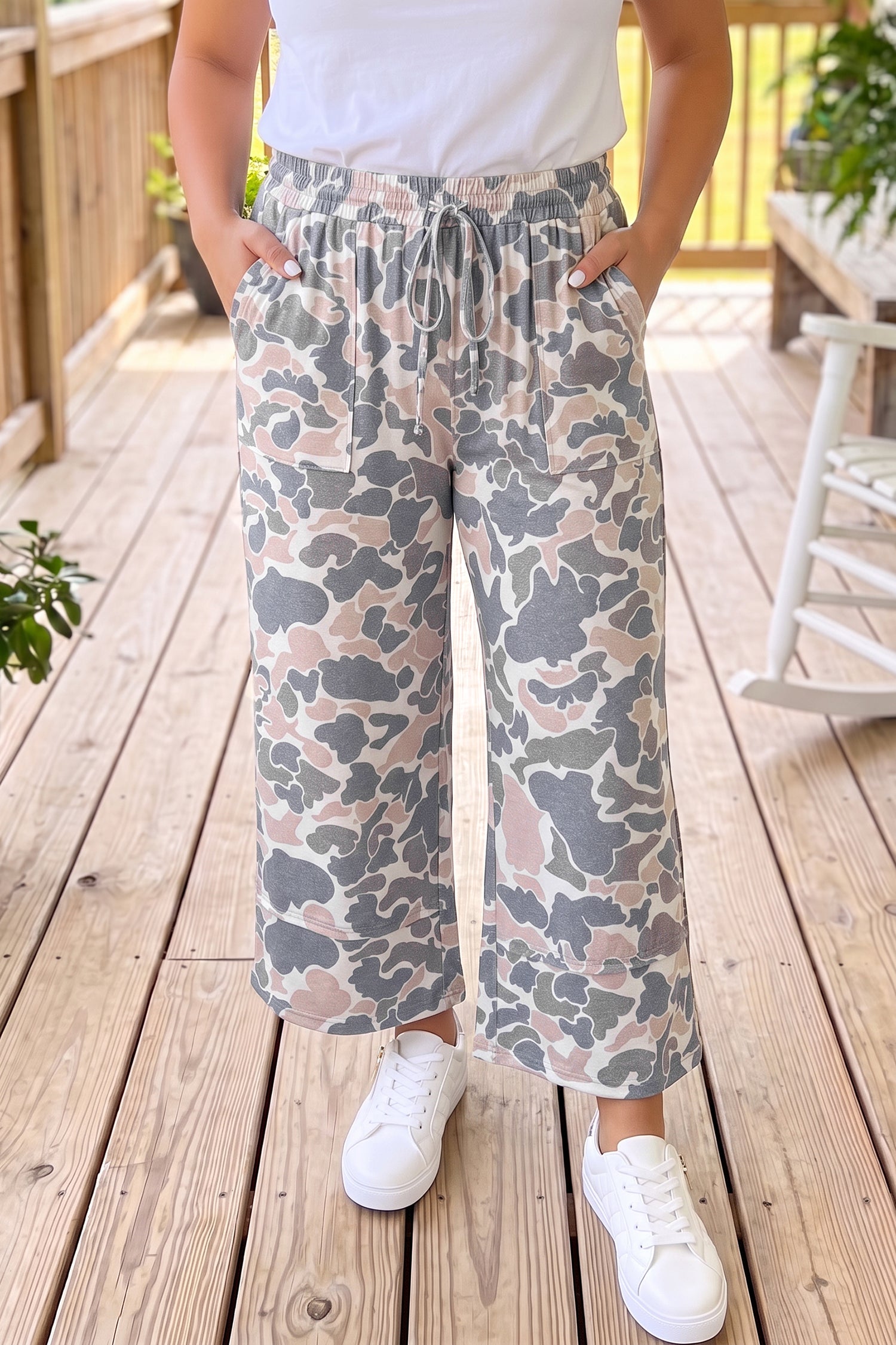 Khaki Camo Ankle Pants