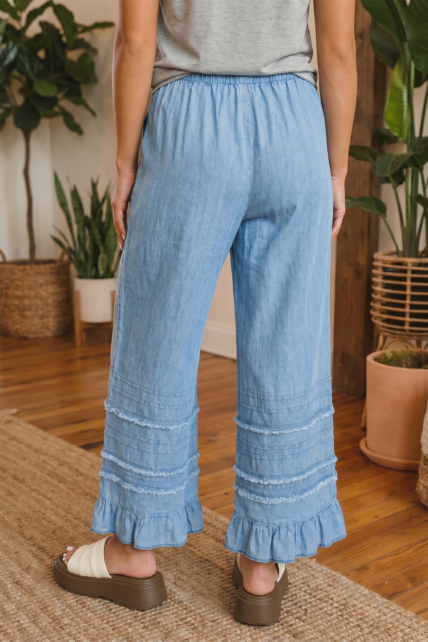 Everyday Chambray Wide Leg Pants