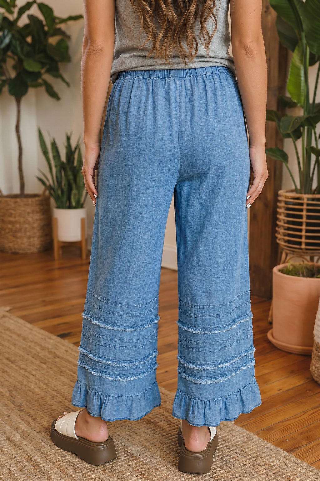 Everyday Chambray Wide Leg Pants