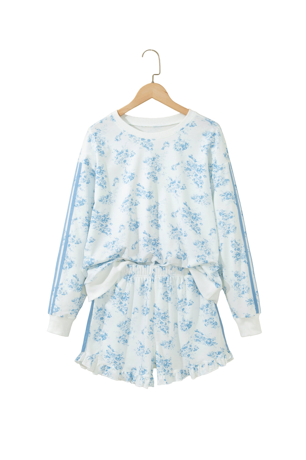 Sky Blue Floral Lounge Set