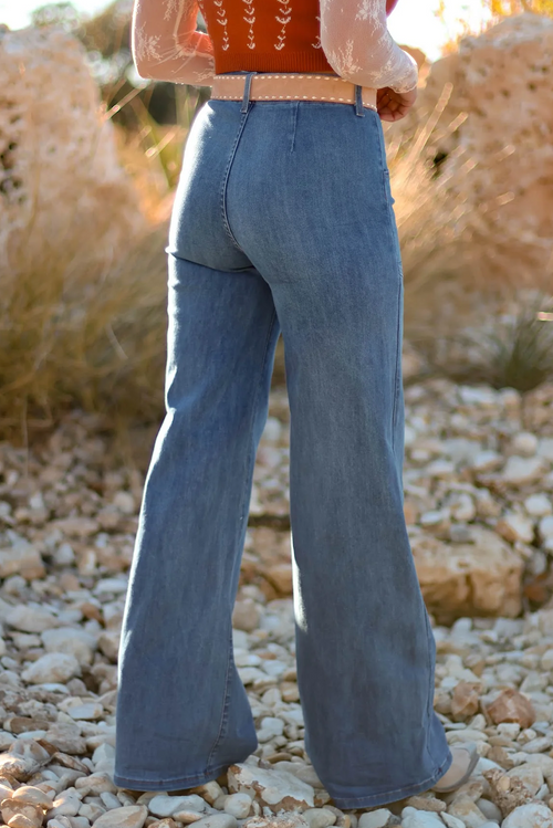 Ashleigh Blue Multi-Button Wide Leg Jeans