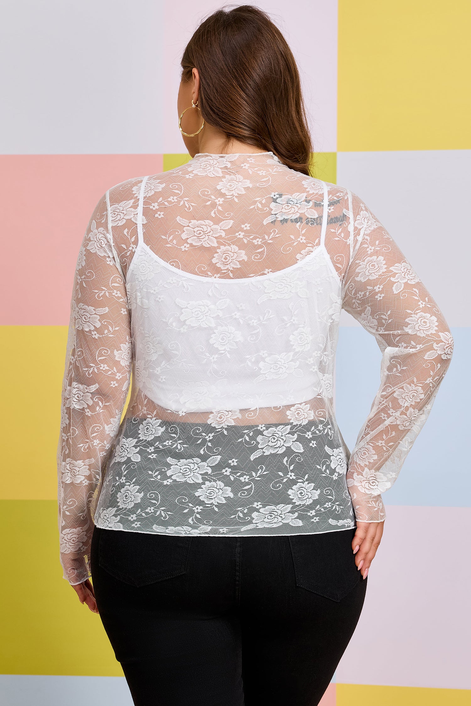Floral Lace Mesh Top