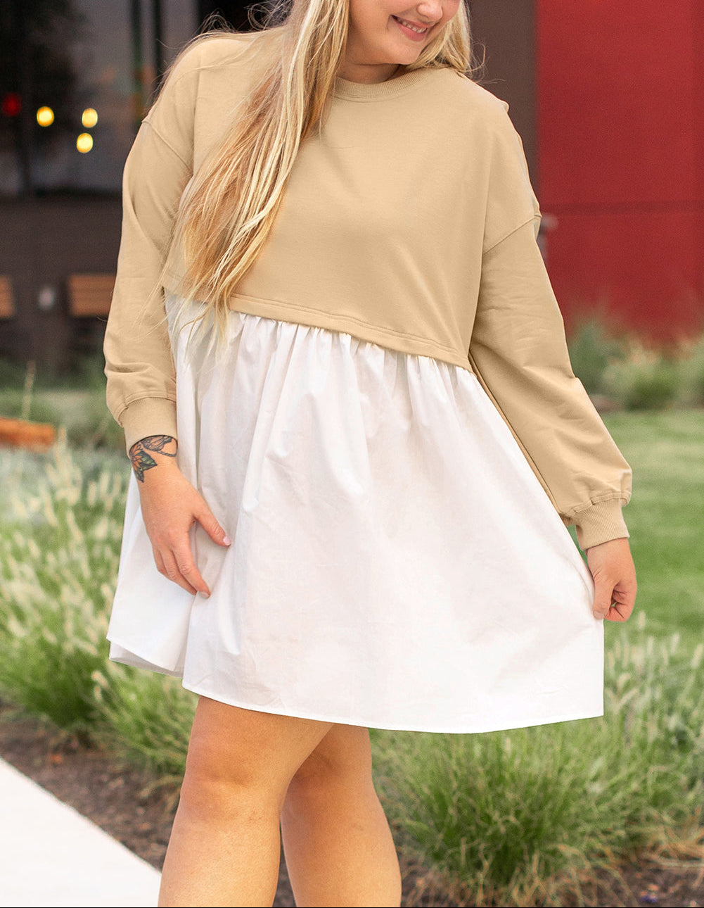 Colorblock Ruffle Dress
