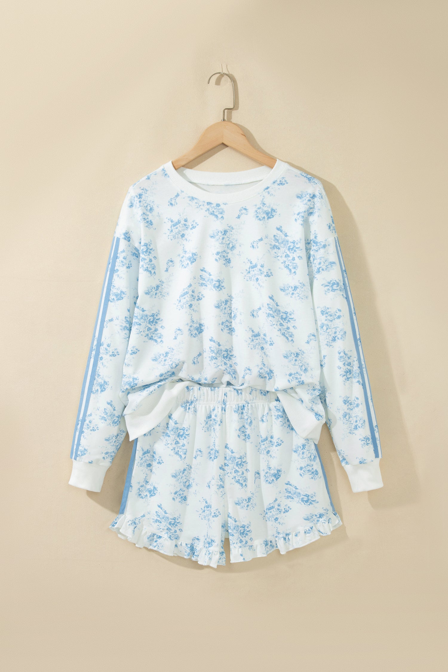 Sky Blue Floral Lounge Set
